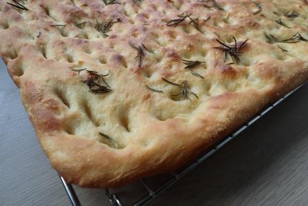 focaccia bread fresh from the oven