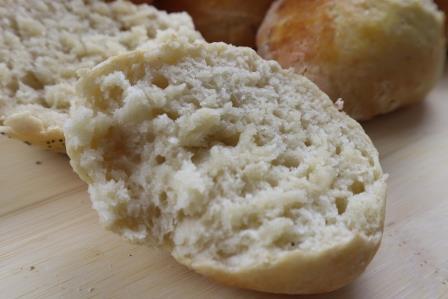 inside of bread rolls nice and fluffy