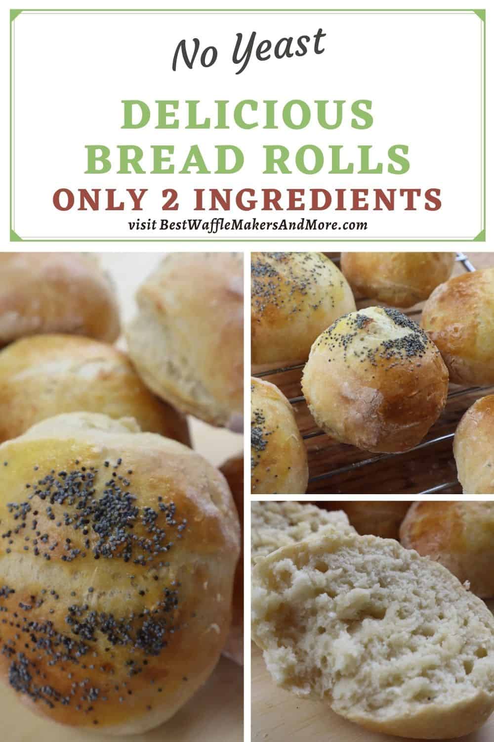 Delicious 2 Ingredient White Bread Rolls Recipe Without Yeast Best Waffle Makers & More