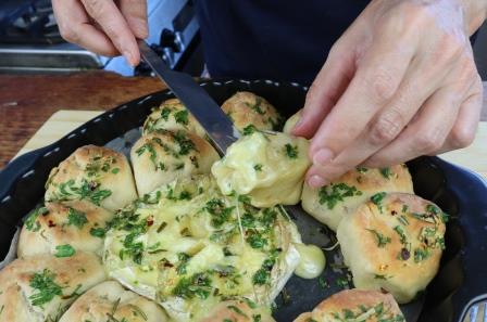 the baked brie cheese fresh from the oven