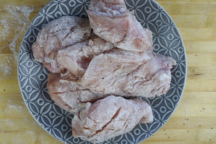 chicken breast dusted with flour