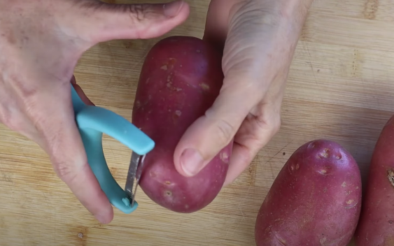 peel raw potatoes