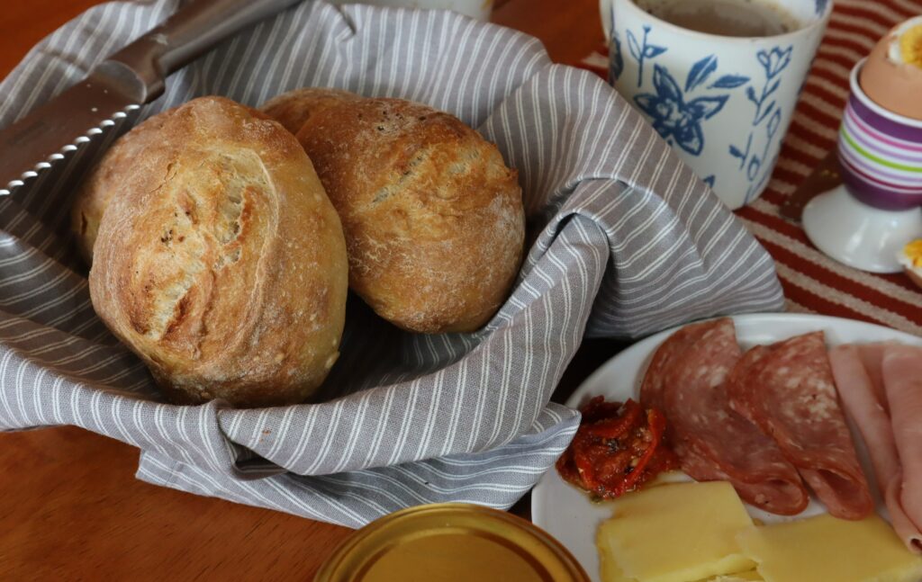 crusty German bread rolls for breakfast